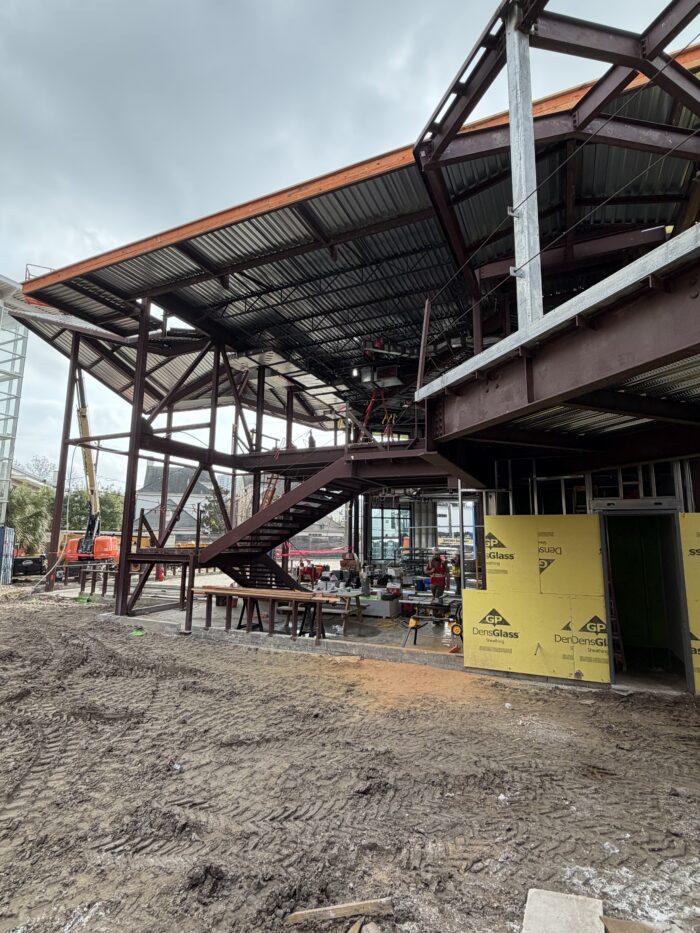 Construction crews are making great progress on the new building.