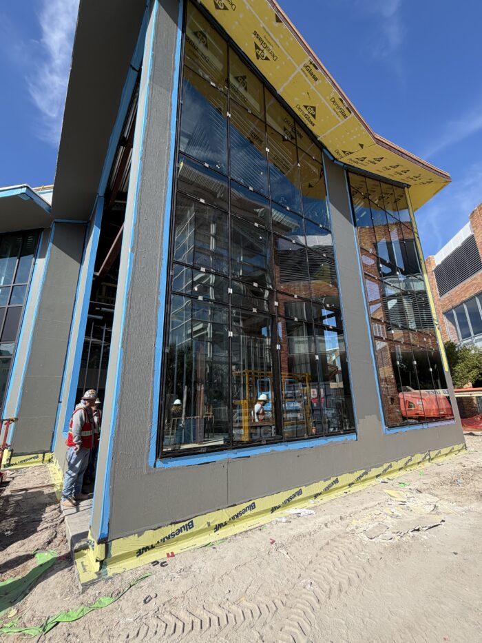 Window/glass install is almost complete