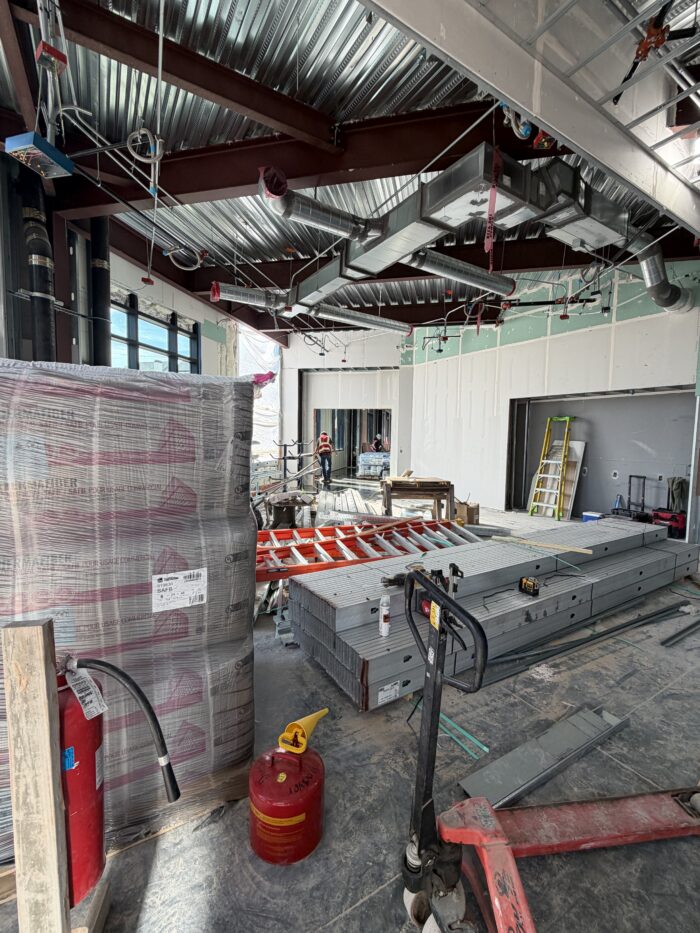 Drywall on the first floor is almost complete