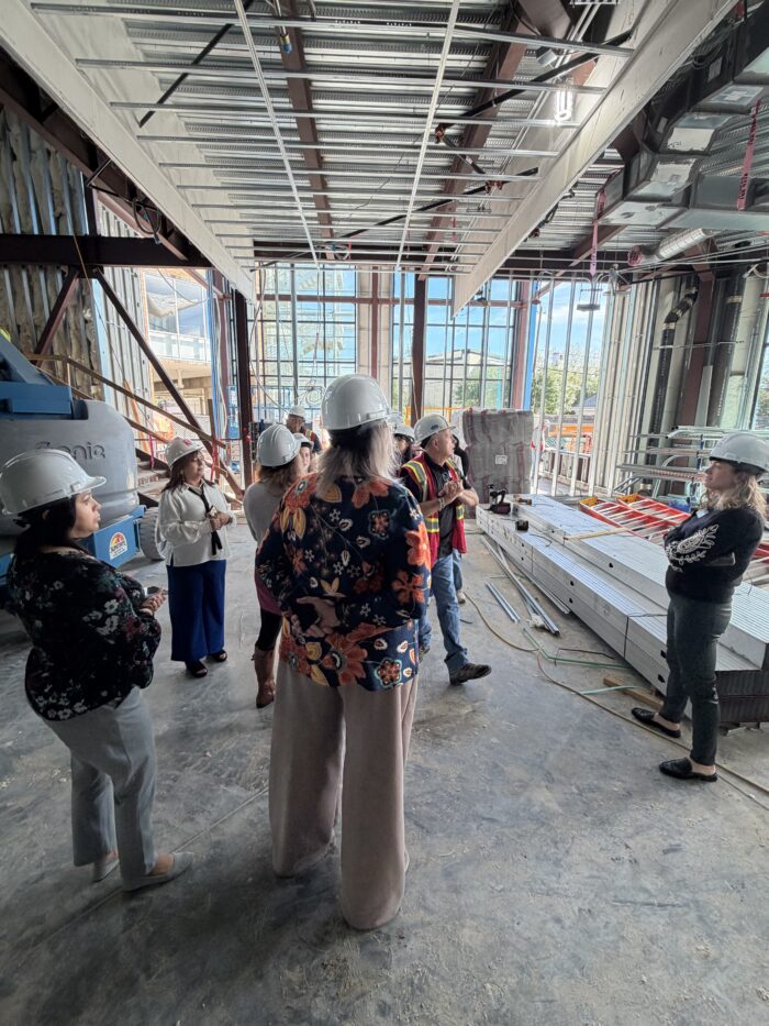 Staff tour to see progress on the new building