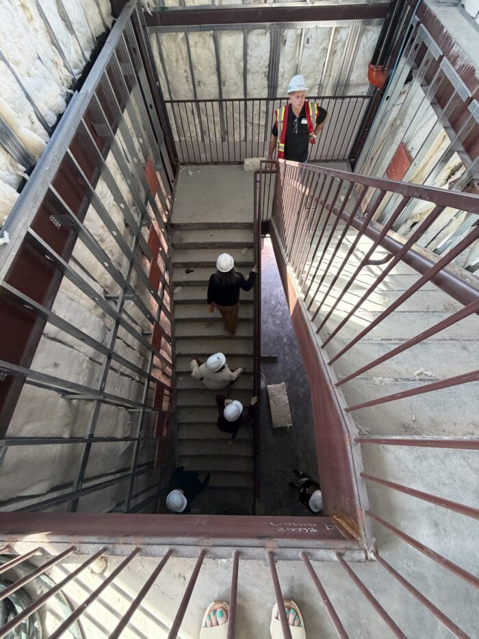 Staff tour to see progress of the new building