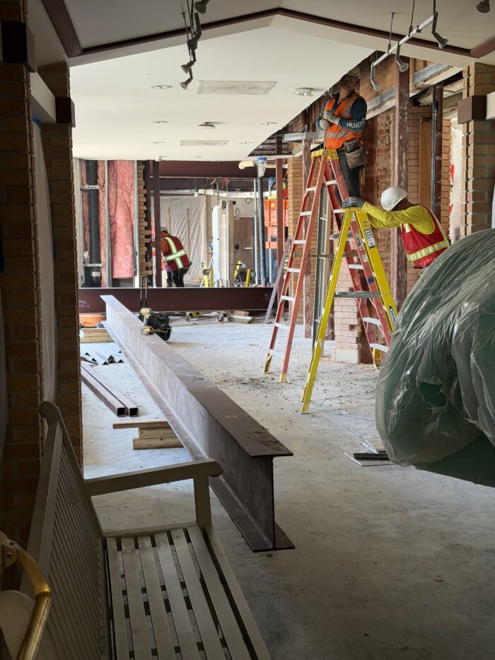 Prepping North Lobby for Steel Beams