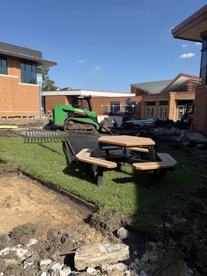 Courtyard demo and wall removal