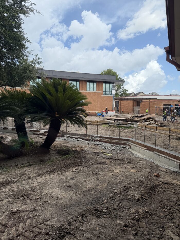 Ongoing work in the courtyard