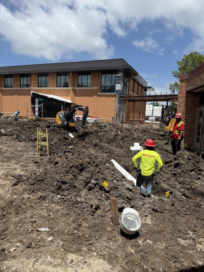 Installation of pipe for the storm sewer