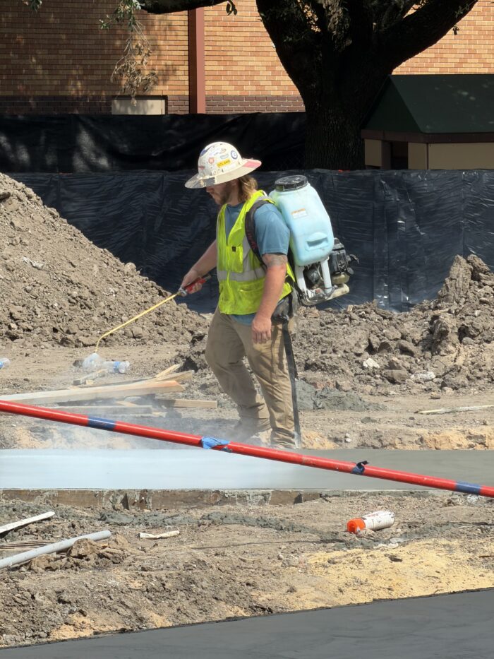 Concrete pour in the new courtyard