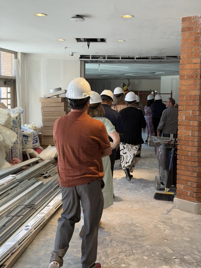 Staff tour of North Lobby progress