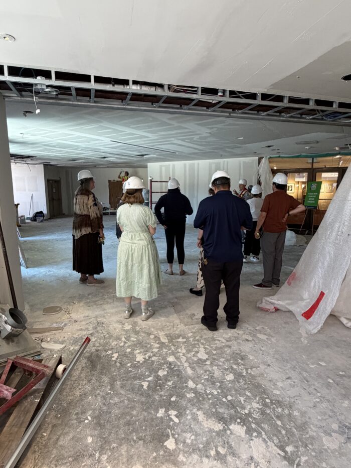 Staff tour of North Lobby progress