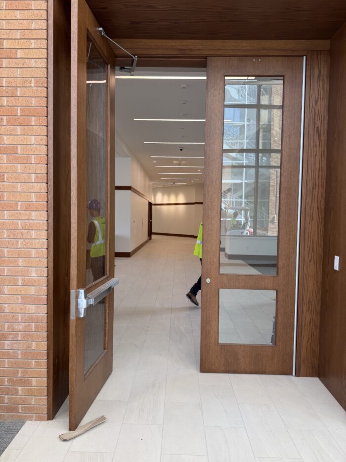 Looking down the main hallway from the reception area.