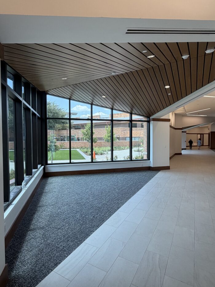 Looking out at the courtyard