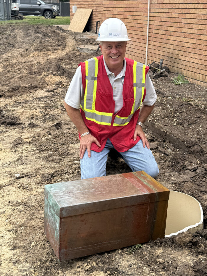 July 25 - MIke Wheeler with the time capsule
